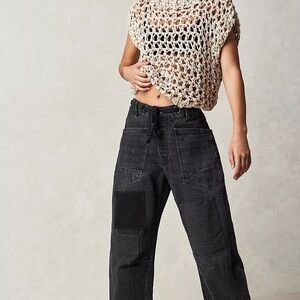 We The Free Moxie Pull-On Barrel Jeans|Black|Size 26